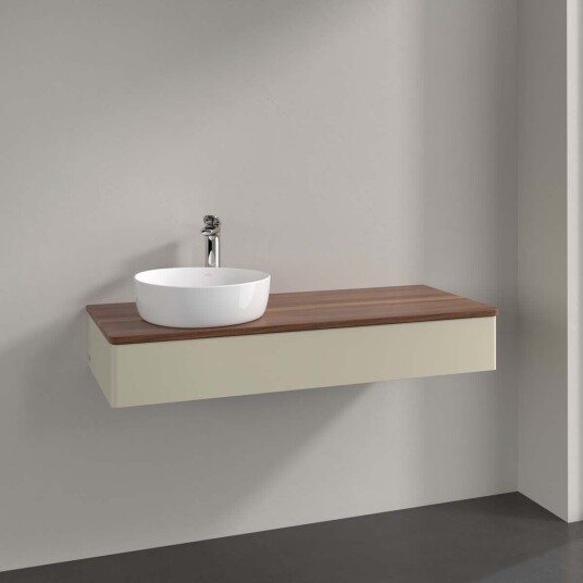 Villeroy & Boch  Antao Servantskap med 1 skuff 120x50x19 cm u/lys Grå Matt/Valnøtt