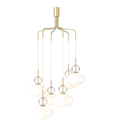 Other Brand Rizzatto cluster 6 taklampe Hvit/messing