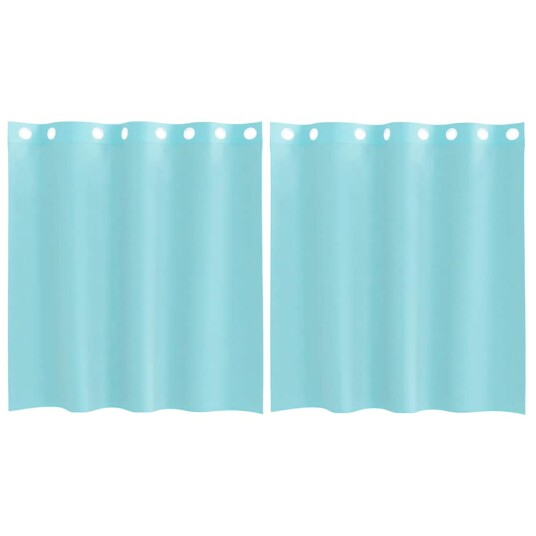 Voilegardiner med grommets 2 stk turkis 8721158551597