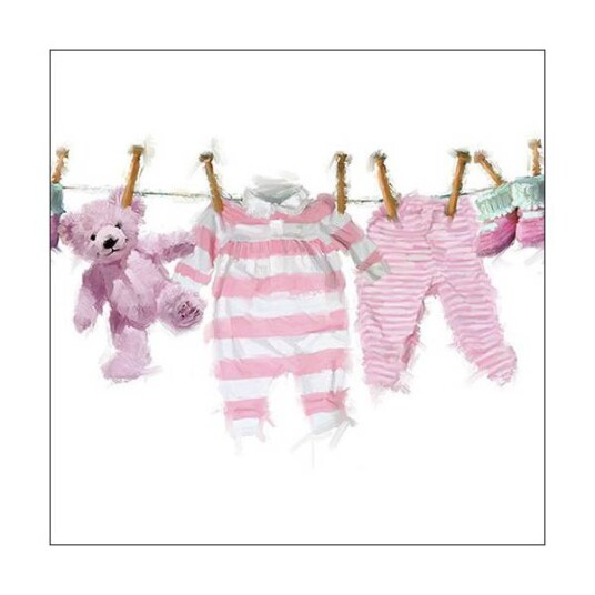 Lunsj serviett med rosa babyklær Ambiente
