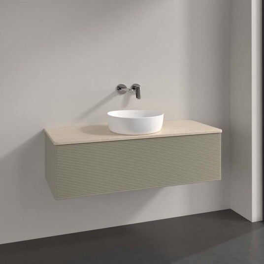 Villeroy & Boch Antao Servantskap med 1 skuff 120x50x36 cm m/lys Steingrå/Crème
