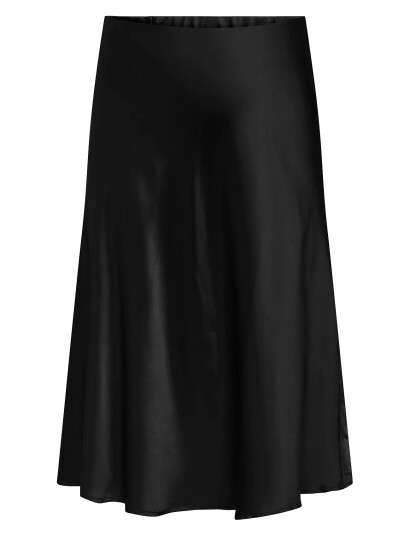ONLY Carmakoma Cardomina Satin Calf Skirt Wvn - Black - 48