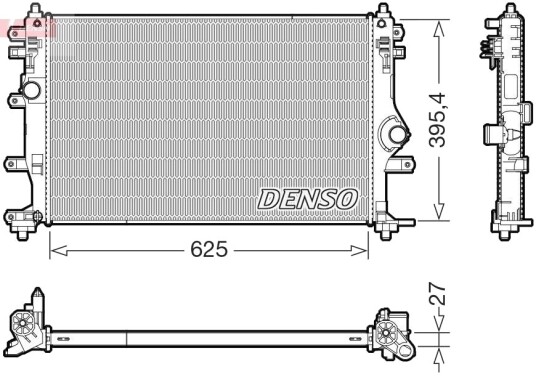 DENSO DRM50128 Radiator motorkjøling DENSO DRM50128 Radiator motorkjøling