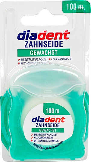 Vokset Tandtråd DIADENT Fresh Mint & Fluor 100 mtr. Vokset Tandtråd DIADENT Fresh Mint & Fluor 100 mtr.