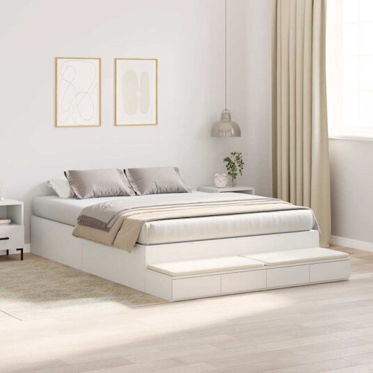 Oppbevarings Seng Ramme Hvit 135x190 cm