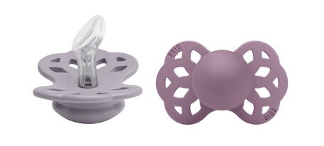 BIBS® Soother Infinity anatomisk smokk 0-6 måneder Fossil Grey & Mauve 2 stk