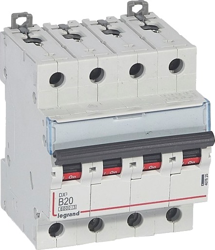 Legrand DX3 MCB automatsikring B20 4P 4M 6/10kA