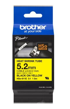 Brother Tape Varmekrympeslange 5,2mm Hse-611e Svart/gul
