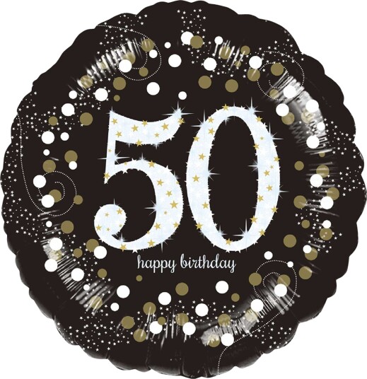 Riethmüller Folieballong Rund Sparkling Birthday 50 9916503