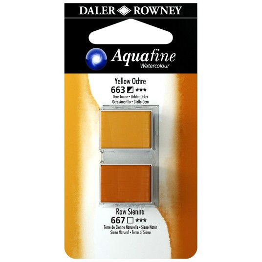 Aquafine Aquarelle Half pan Duo Yellow Ochre/Raw Sienna