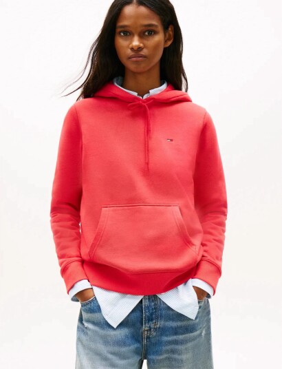 Tommy Jeans Tjw Reg S Flag Hoodie   Red   M