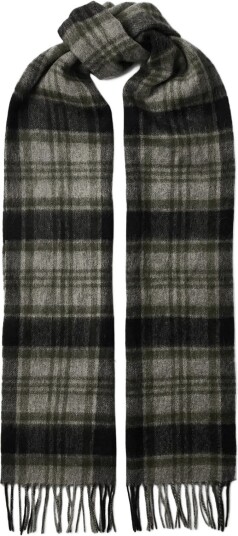 Selected Slmtope Wool Check Scarf LIGHT GREY MELANGE One Size Selected Slmtope Wool Check Scarf LIGHT GREY MELANGE One Size
