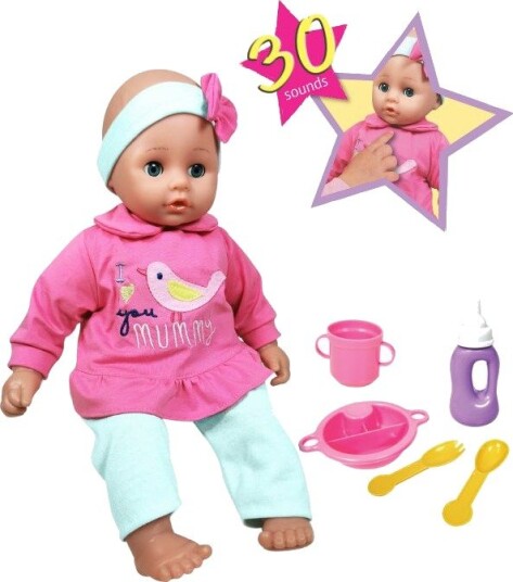 Lissi Dolls Amelie Snakkende Babydukke Med Spiseutstyr 40cm