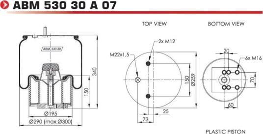 Luftbelg fjæring NEOTEC ABM53030A07