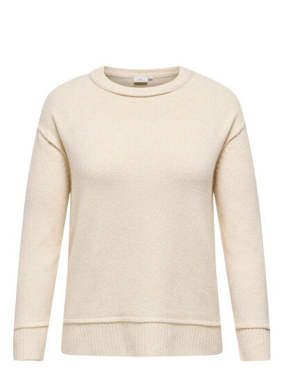 ONLY Carmakoma Carhazel Life Ls Detail O-Neck Bf Knt - Cream - 54 ONLY Carmakoma Carhazel Life Ls Detail O-Neck Bf Knt - Cream - 54