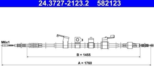 Ate Tautrekk parkeringsbrems ATE 24.3727 2123.2