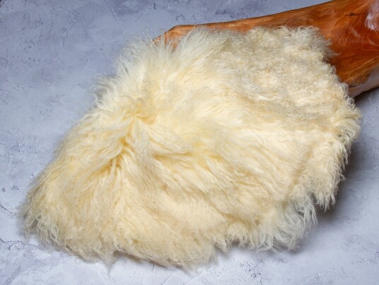 Pledd - Ull - Rundt - 60 cm - Kamel