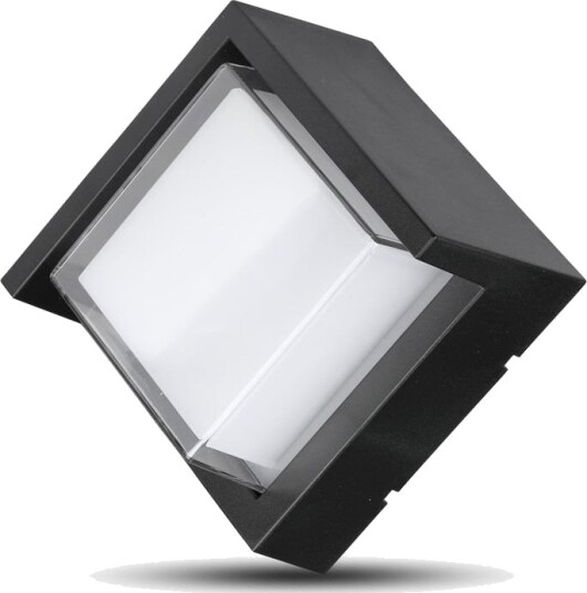 V Tac 7W Vegglampe IP65 utendørs firkantet sort inkl. lyskilde Dimbar : Ikke dimbar Kulør : Varm V Tac 7W Vegglampe IP65 utendørs firkantet sort inkl. lyskilde Dimbar : Ikke dimbar Kulør : Varm