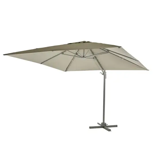 Brafab Linz fritthengende parasoll 300x300 cm Light Grey / Khaki