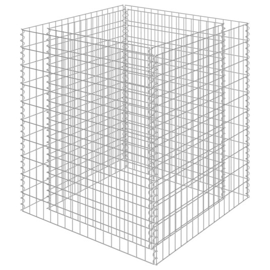 vidaXL Gabion høybed galvanisert stål 90x90x100 cm