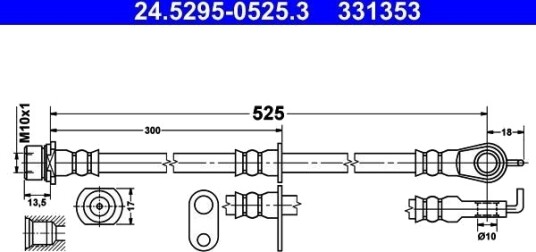 ATE 24.5295 0525.3 Bremseslange
