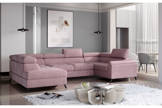 Escadia Hjørnesofa med Sjeselong Venstre Rosa