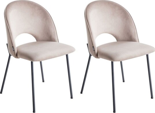 Matsalsstol Beliani Covelo set om 2 Taupe -