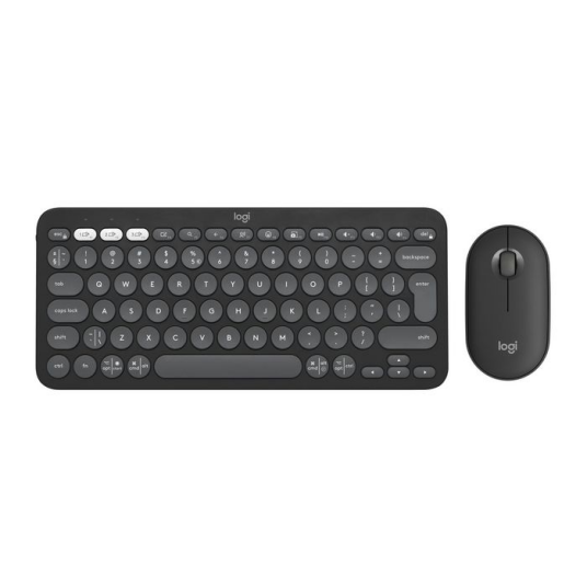 Logitech Pebble 2 Combo Bluetooth Tastatur og Mussett QWERTY Grafitt