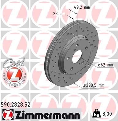 Bremseskive ZIMMERMANN 590.2828.52