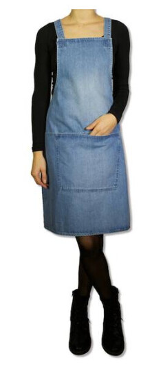 DUTCHDELUXES Suspender Forkle i denim, Blå DUTCHDELUXES Suspender Forkle i denim, Blå