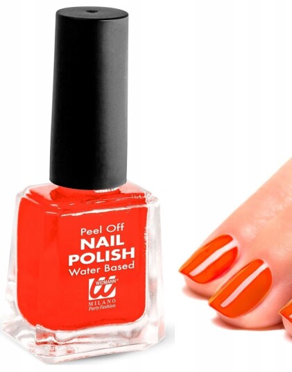 Orange Neglelakk Vannbasert "Peel Off"