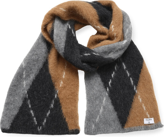 Filippa K Alpaca Check Scarf   Grey   ONE SIZE