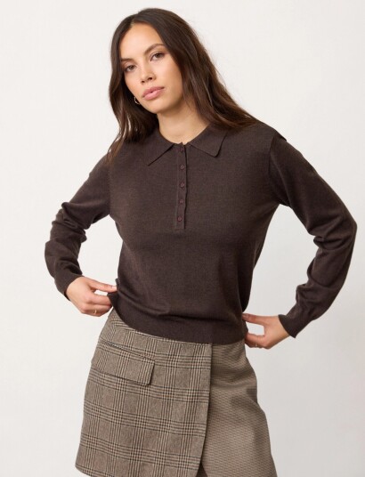 Co" Couture Corycc Padded Polo Knit   Brown   XL