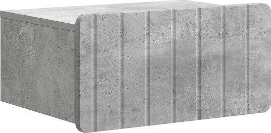Vegghengt Nattbord Betonggrå 49 x 34,5 x 24 cm Konstruert tre