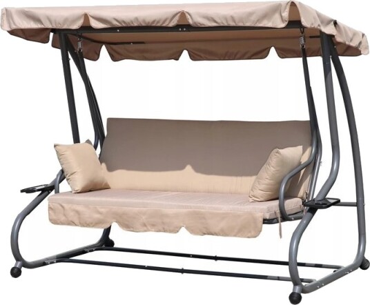 Sammenleggbar hagehuske 2i1 med puter Beige