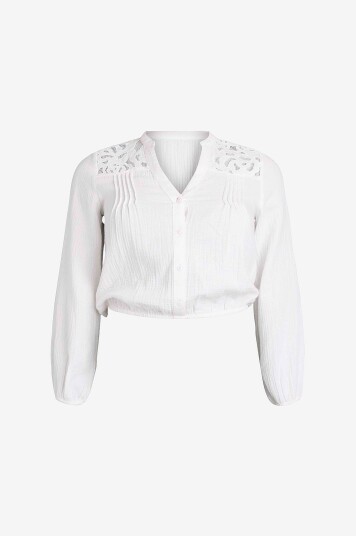Zizzi Bluse vViva L/S Hvit