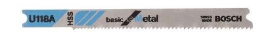 Bosch U 118 A Stikksagblad for Metall - 3 Stykker Høy-Hastighets Stål