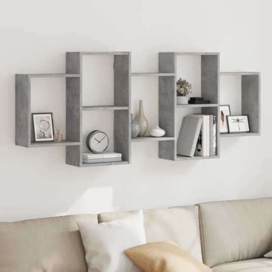  Vegghylle betonggrå 159x18x65 cm konstruert tre 8721158360779