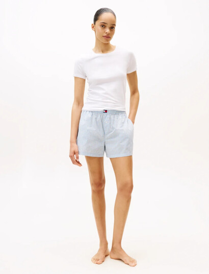 Tommy Hilfiger Plaid Prt Poplin Shorts - Blue - M