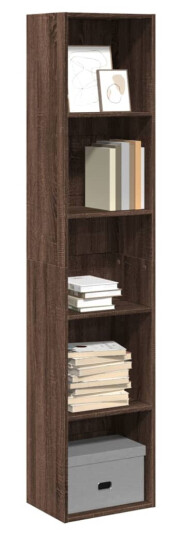 Bokhylle brun eik 40x30x189 cm konstruert tre