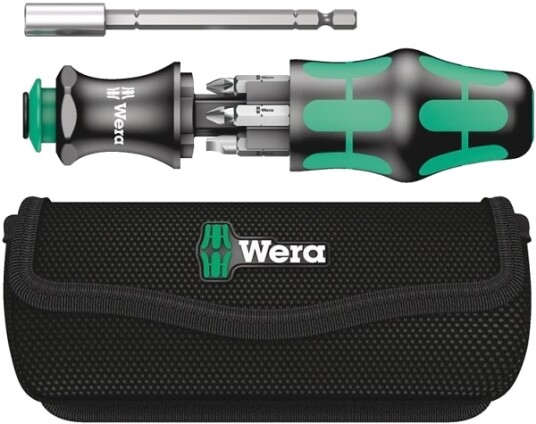 Wera Kraftform Kompakt 28 Bitsskrutrekker med 6 Deler Wera Kraftform Kompakt 28 Bitsskrutrekker med 6 Deler
