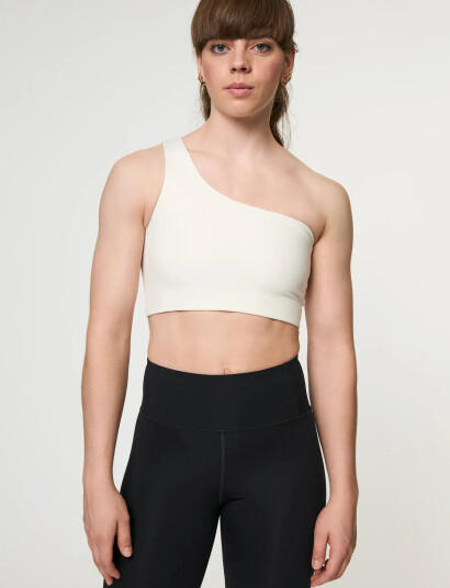 Girlfriend Collective Bianca Bra, One Shoulder - White - M