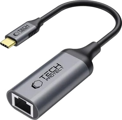Tech Protect UltraBoost USB C RJ45 Adapter Svart 