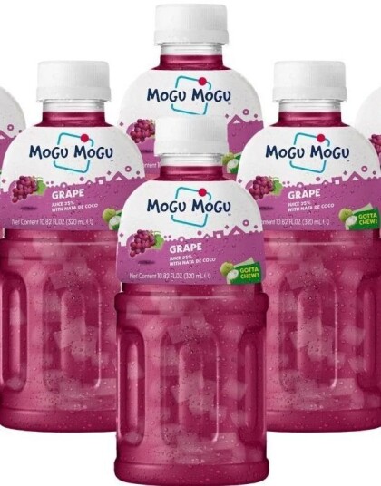 6 stk Mogu Mogu Nata De Coco Grape Druejuice med Kokosgelebiter 320 ml Hel Eske Thailand 6 stk Mogu Mogu Nata De Coco Grape Druejuice med Kokosgelebiter 320 ml Hel Eske Thailand