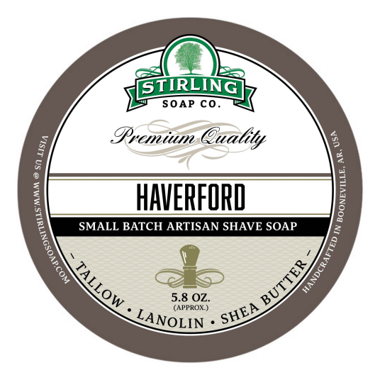 Stirling Soap Co. barbersåpe i skål Haverford 170g Stirling Soap Co. barbersåpe i skål Haverford 170g