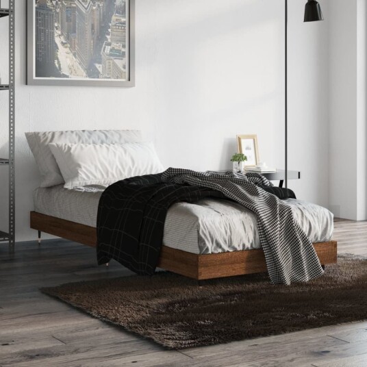vidaXL Sengeramme brun eik 75x190 cm konstruert tre