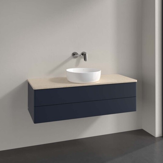 Villeroy & Boch Antao Servantskap med 2 skuffer 120x50x36 cm m/lys Blå Matt/Crème