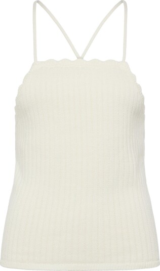 Monki Open Back Knitted Top   Cream   S