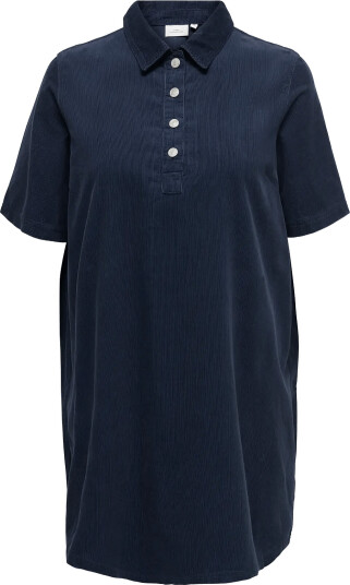 ONLY Carmakoma Cargry Nessa S/S Cord Dress Pnt   Navy   54