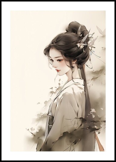 Elegant Ink Woman Plakat Plakat / 70x100cm